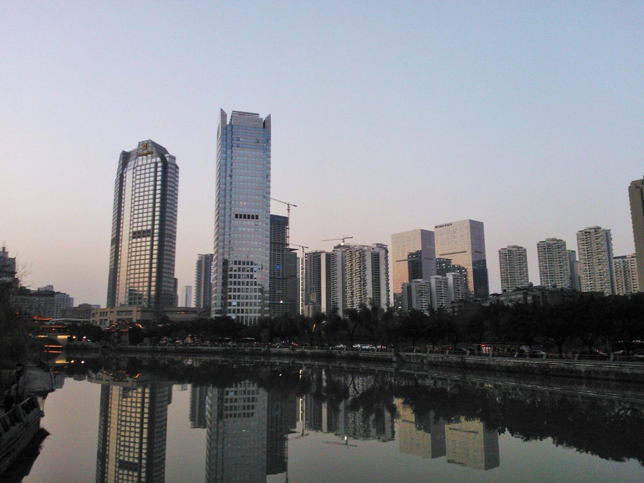 The Jin River at Jiuyanqiao, Chengdu — the city's riverside nightlife corridor
