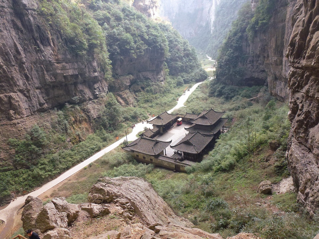 The Tianfu Post House beneath the Three Natural Bridges, Wulong karst, near Chongqing