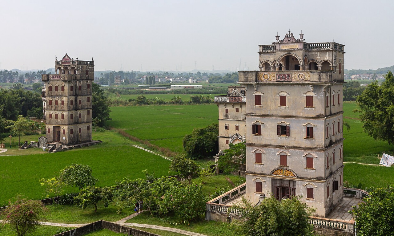 A fortified diaolou tower at Zili village, Kaiping