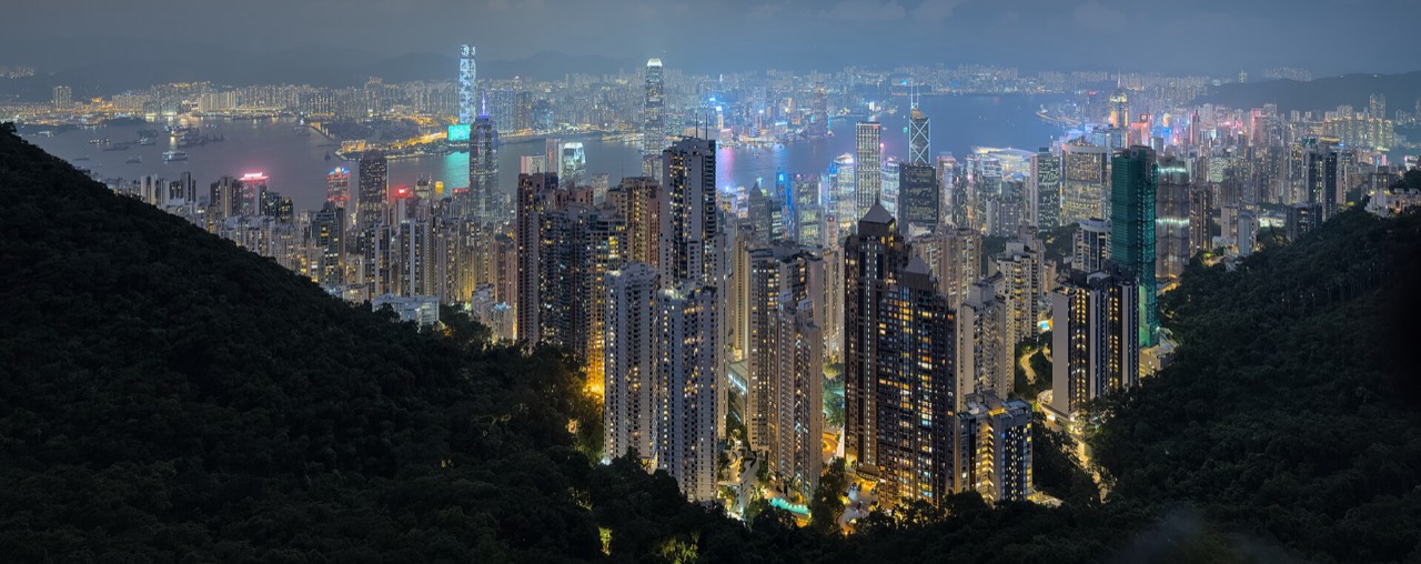 Victoria Harbour panorama from The Peak, Hong Kong