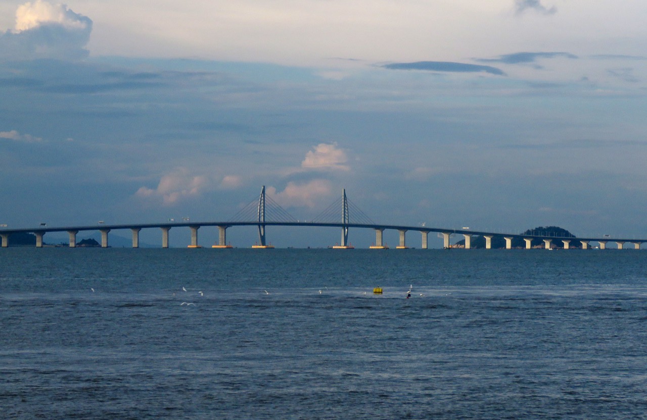 The Hong Kong–Zhuhai–Macau Bridge crossing the Pearl River estuary