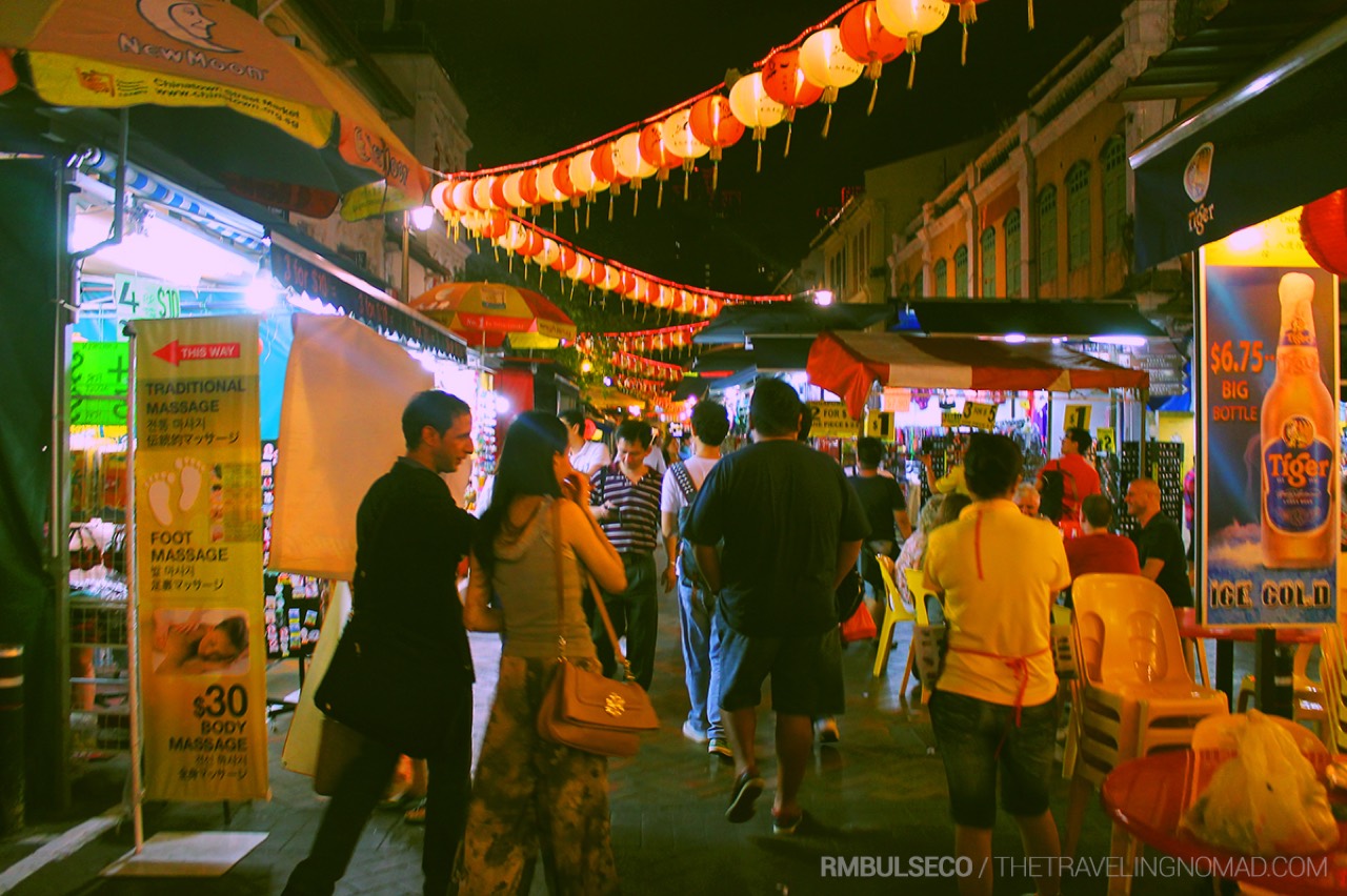 Chinatown Singapore streets at night