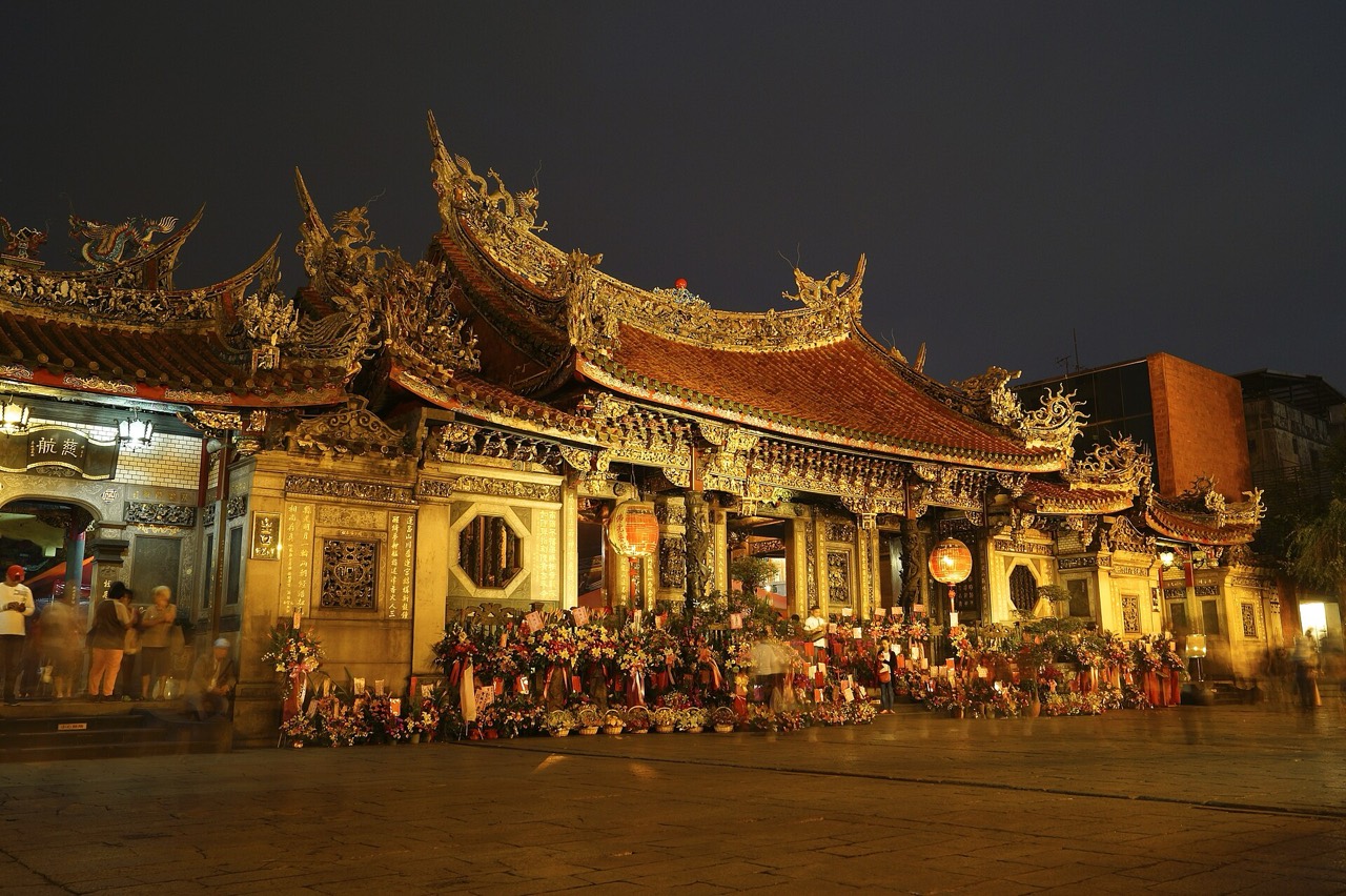 Longshan Temple at night, Taipei