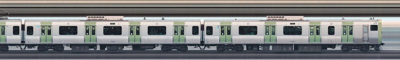 A Yamanote line train in motion, Tokyo