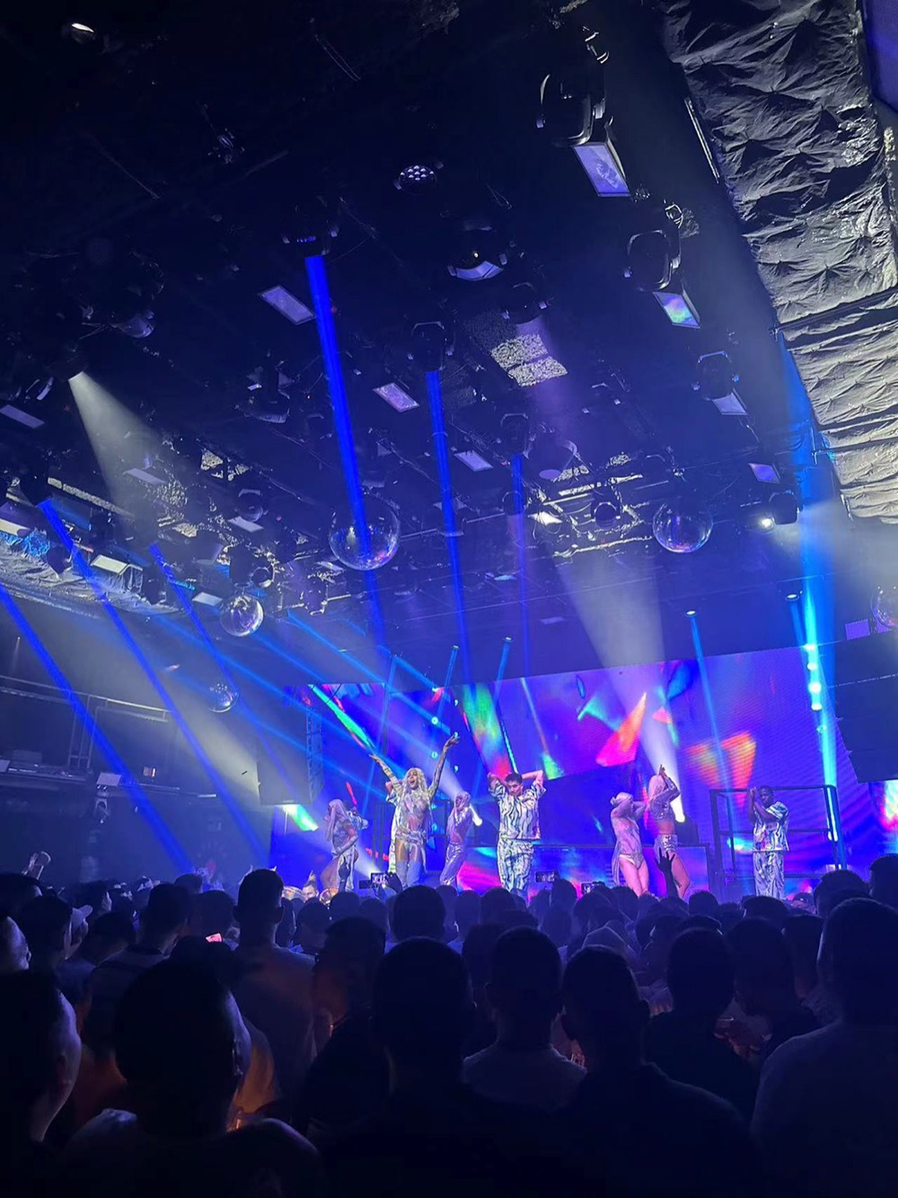 Drag revue on stage at Sister Club / LAHO Spacetime, Guangzhou