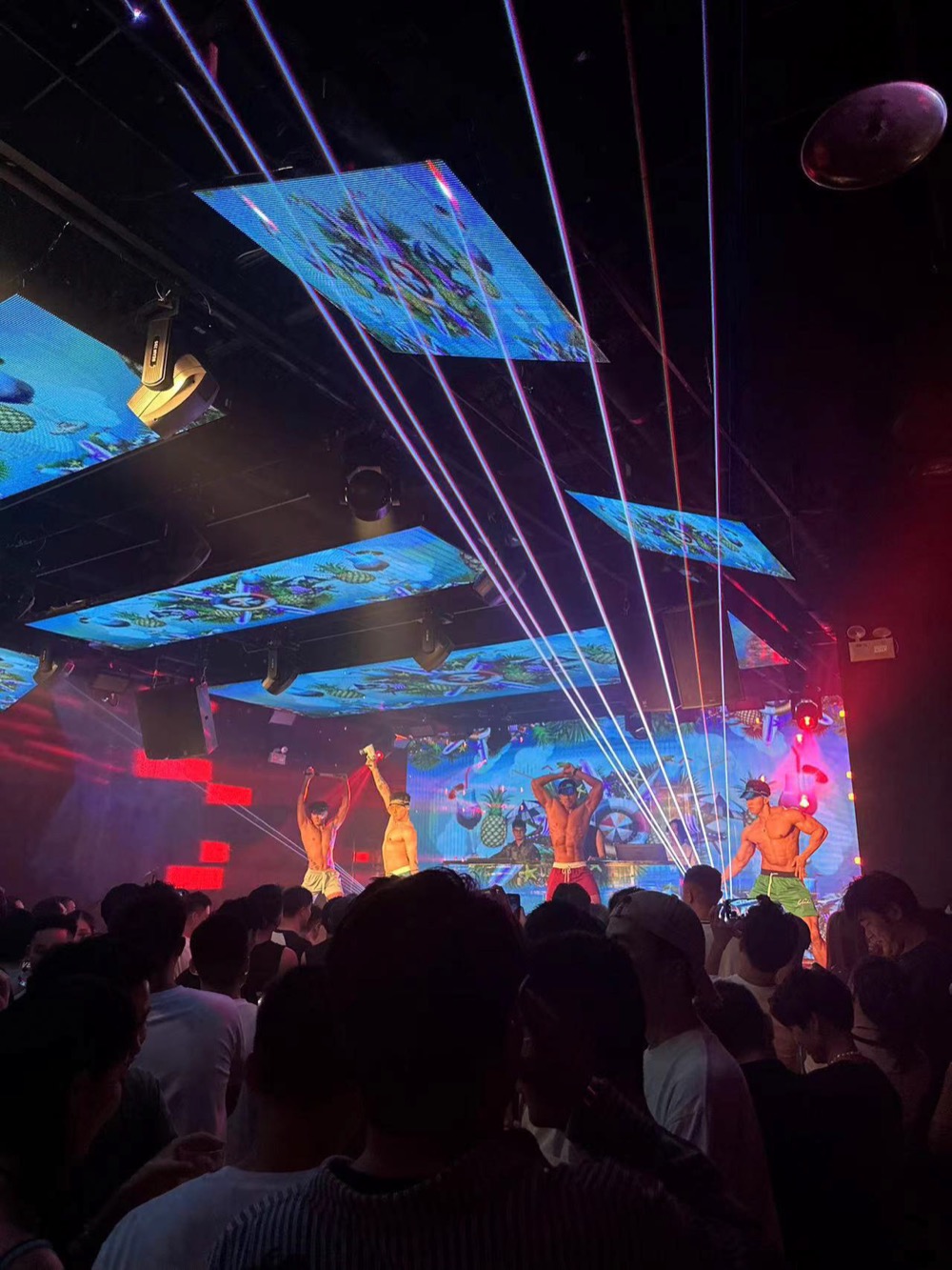 Go-go show over the dance floor at ATM Shenzhen