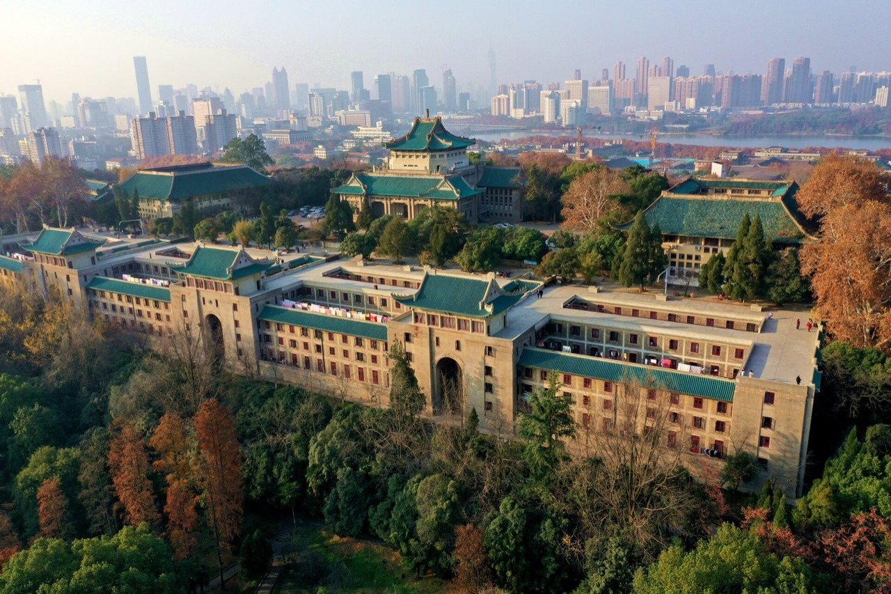 Wuhan University's Sakura Castle dormitories from above